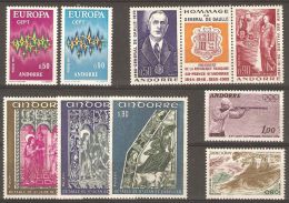 Andorre Année 1972 Compléte 9 Timbres ** N° 217 218 219 220 221 222 223 Et 225A - Volledige Jaargang