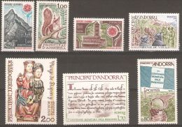 Andorre Année 1978 Compléte 7 Timbres ** N° 267 268 269 270 271 272 273 - Full Years