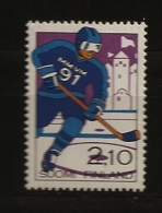 Finlande Finland 1991 N° 1096 ** Sport, Championnats Du Monde, Hockey Sur Glace, Turku, Chateau, Patinoire, Patin, Palet - Nuevos