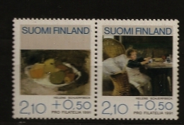 Finlande Finland 1991 N° 1098 / 9 ** Philatelie, Tableau, Hélène Schjerfbeck, Nature Morte, Fruit, Tasse à Café, Coussin - Unused Stamps