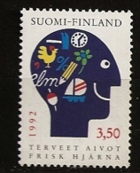 Finlande Finland 1992 N° 1134 ** Santé, Cerveau, Spychiatrie, Horloge, Coq, Poule, Fleur, Mathématiques, Pêche, Voile - Unused Stamps