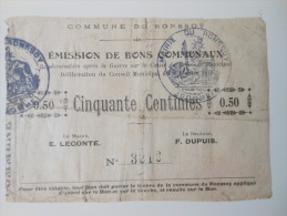 Somme 80 Ronssoy , 1ère Guerre Mondiale 50 Centimes 9-2-1915 R1 - Bons & Nécessité