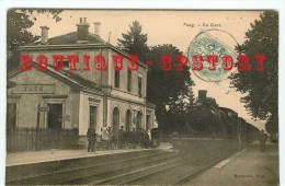 54 - FOUG <  RARE < Gare - Train Chemin De Fer - Railway Station - Bahnhof - Dos Scanné - Foug