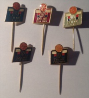 European Championship CSSR 1981.  Lot Of 5 Pins (90.) - Pallacanestro