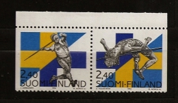 Finlande Finland 1994 N° 1233 A ** Sport, Suède, Emission Conjointe, Lancé Du Javelot, Saut En Hauteur, Räty, Sjöberg - Neufs