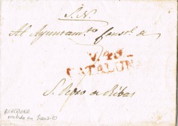 6463. Carta Entera Pre Filatelica BARCELONA 1841 A San Pedro De Ribas - ...-1850 Prefilatelia