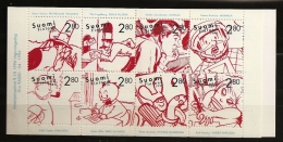 Finlande Finland 1996 N° Carnet 1323 / 30 ** Bande Dessinée, Police, Crayon, Motard, Pipe, Poule, Timbre Sur Timbre - Nuovi