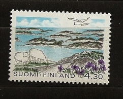 Finlande Finland 1997 N° 1349 ** Courant, Parc National, Oiseau, Mouette, Moutons, Fleurs, Violettes - Unused Stamps