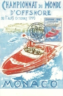 MONACO - Championnat Du Monde D'Offshore 1990 -Timbre Et Tampon Jour D'émission - Cartoline Maximum