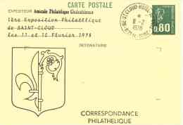 1ère Exposition Philatélique De Saint Cloud - 11/02/1978 - Cartes Postales Repiquages (avant 1995)