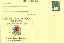 Société Philatélique De Dieppe Cinquantenaire - Biennale Franco Britannique - 1977 - Cartes Postales Repiquages (avant 1995)