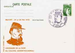 Centenaire De La Mort Du Colonel Denfert Rochereau - Belfort - 27 Au 28 Mai 1978 - Overprinter Postcards (before 1995)