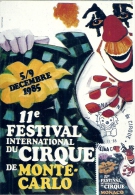MONACO - 11ème Festival Internation Au Cirque De Monte Carlo -Timbre Et Tampon Jour D'émission - Maximumkaarten