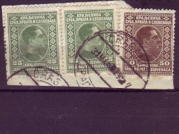 KING ALEXANDER-25 P-PAIR-50 P-POSTMARK-DRAGANEC-CROATIA-YUGOSLAVIA-1926 - Used Stamps