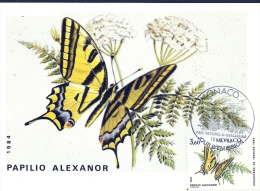 MONACO - Parc Naturel Du Mercantour  Papilio Alexanor -Timbre Et Tampon Jour D'émission - Maximumkaarten