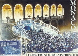 MONACO - Concert Du Palais Princier 1984 -Timbre Et Tampon Jour D'émission - Cartoline Maximum