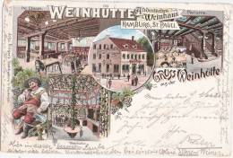 Hamburg Altona Color Litho Altdeutsches Weinhaus WEINHÜTTE Rudolf Fuchs 31.12.1895 Gelaufen VORLÄUFER - Altona