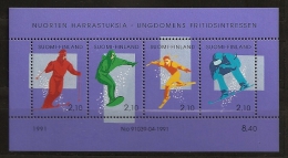 Finlande Finland 1991 N° BF 8 ** Sport D´hiver, Vitesse Blanche, Ski De Descente, Surf Des Neiges, Free Style, Vitesse - Unused Stamps