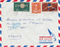 Lettre Air-Mail, Poste Aérienne, Espagne-France (1961), Espana-Francia, Madrid-Paris, Rink-Hockey - Cartas & Documentos