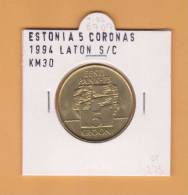 ESTONIA   5 CORONAS    1.994  LATON  KM#30   SC/UNC      DL-8707 - Estonia