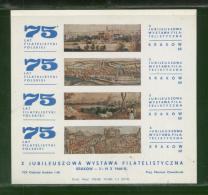 POLAND 1968 75TH ANNIV POLISH PHILATELIC FEDERATION PHILATELIC EXPO S/S KRAKOW NHM T2 BLUE ARCHITECTURE TOURISM - Altri & Non Classificati