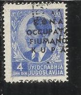 OCCUPAZIONI ITALIANE ITALY ITALIA ZONA FIUMANO KUPA 1941 OVERPRINTED SOPRASTAMPATO 4 D USATO USED OBLITERE' - Fiume & Kupa