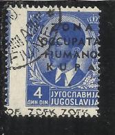 OCCUPAZIONI ITALIANE ITALY ITALIA ZONA FIUMANO KUPA 1941 OVERPRINTED SOPRASTAMPATO 4 D USATO USED VARIETA' VARIETY - Fiume & Kupa