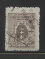 POLAND GDANSK MUNICIPAL REVENUE 1945 50ZL LIGHT BROWN - Fiscali