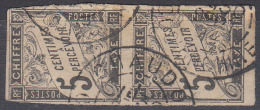 #54# COLONIES GENERALES TAXE N° 5 Paire Oblitérée Chaudoc (Cochinchine) - Portomarken