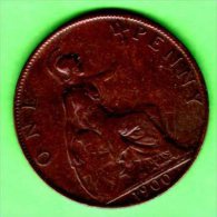 UK UNITED KINGDOM GREAT BRITAIN - 1900 - 1 Penny - KM 790 Queen Victoria    VF+ - D. 1 Penny