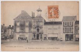 THENEZAY : LA PLACE DE L'EGLISE - HOTEL GERBIER - ECRITE EN 1929 - 2 SCANS - - Thenezay