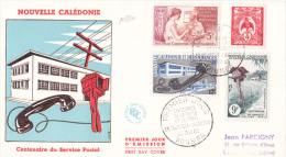 10820# NOUVELLE CALEDONIE Obl CENTENAIRE DE LA POSTE & DU TIMBRE NOUMEA 20 Mai 1960 1er JOUR D´ EMISSION FIRST DAY COVER - Cartas & Documentos