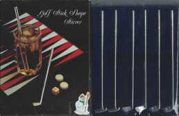 BARMAN GOLF STICK SHAPE STIRRER - Set De 6 Mélangeurs à Coktail En Forme De Club De Golf - Emballage D'origine - TBE - Swizzle Sticks