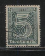 POLAND HAUTE SILESIE PLEBISCITE UPPER SILESIA 1920 OFFICIAL STAMPS 1ST CGHS OVERPRINT SERIES 5PF GREEN SPLIT OVERPRINT - Oblitérés