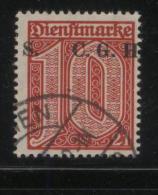 POLAND HAUTE SILESIE PLEBISCITE UPPER SILESIA 1920 OFFICIAL STAMPS 1ST CGHS OVERPRINT SERIES 10PF RED SPLIT - Gebruikt