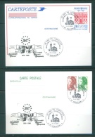 FRANCE - 13.3.1988 - 2 CARTES 30 ANS JUMELAGE OBERNAI-GENGENBACH -  Lot 9095 - Cartes Postales Repiquages (avant 1995)
