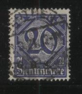 POLAND HAUTE SILESIE PLEBISCITE UPPER SILESIA 1920 OFFICIAL STAMPS 1ST CGHS OVERPRINT SERIES 20PF BLUE SPLIT BEUTHEN - Gebruikt