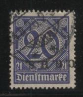 POLAND HAUTE SILESIE PLEBISCITE UPPER SILESIA 1920 OFFICIAL STAMPS 1ST CGHS OVERPRINT SERIES 20PF BLUE  INVERTED - Usados