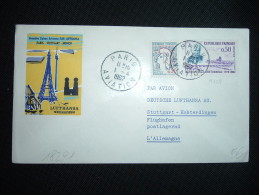 LETTRE TP BRETONNEAU 0,50F + COCTEAU 0,20F OBL. 1-4-1962 PARIS AVIATION + 1ERE LIAISON LUFTHANSA PARIS STUTTGART MUNICH - Erst- U. Sonderflugbriefe