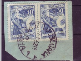 WORKERS-30 DIN-PAIR-GRAPHIC INDUSTRY-POSTMARK-LJUBLJANA-SLOVENIA-YUGOSLAVIA-1950 - Used Stamps