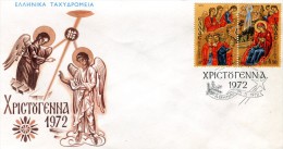 Greece- Greek First Day Cover FDC- "1972 Christmas" Issue -15.11.1972 - FDC