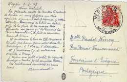 1230 Postal Weggis  1947 Suiza - Covers & Documents