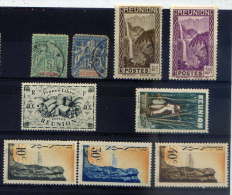 Ex-colonies--REUNION--Lot De  9 Timbres Oblitérés---(petits Défauts)  Voir Scan------------à Saisir - Used Stamps