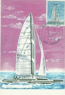 MONACO - Catamaran 1985 -Timbre Et Tampon Jour D'émission - Maximumkaarten