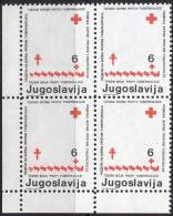 YUGOSLAVIA - JUGOSLAVIA - ERROR In Bl.of 4  - TBC TAX - RED CROSS - Withou COLOR - **MNH - 1986 - Wohlfahrtsmarken