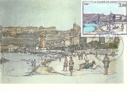MONACO - La Plage En 1902  -Timbre Et Tampon Jour D'émission - Maximumkaarten