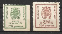 798-SELLOS ESPAÑA GUERRA CIVIL VIÑETAS  FOGÁS DE MONCLÚS LOCALS 0,50+1,50 PTS. 2290-STAMPS SPAIN CIVIL WAR BULLETS Monc - Republican Issues