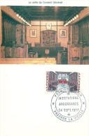 PRINCIPAUTE D'ANDORRE - PRINCIPAT - Institutions Andorranes 1977 - Timbre Jour D'émission - Used Stamps