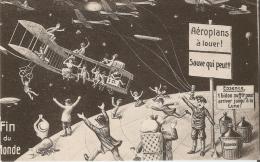 ILLUSTRATEURS : 2 CPA, Images De La Série "fin Du Monde" (19 Mai 1910), Avec Dirigeable Et Biplan. - Astronomy