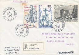 E 273 / TAAF  SUR  LETTRE RECOMMANDEE -ALFRED FAURE  GROZET  -1980- - Covers & Documents